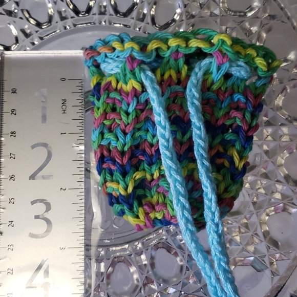 Colorful Knit Drawstring Pouch - Picture 5 of 5